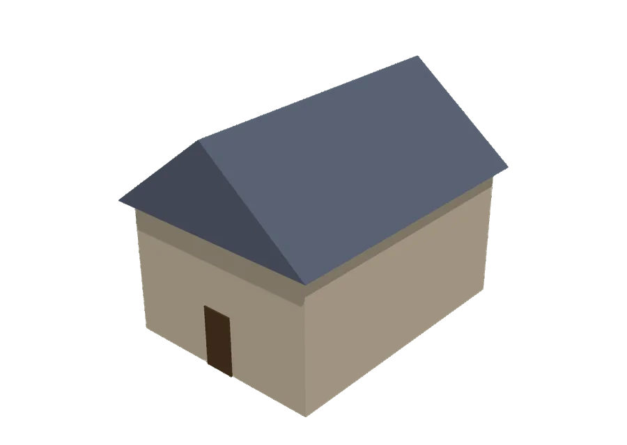 The same house cut out with a clean edge on a transparent background