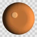 The same orb lit from a light circling it, using the generated normal map